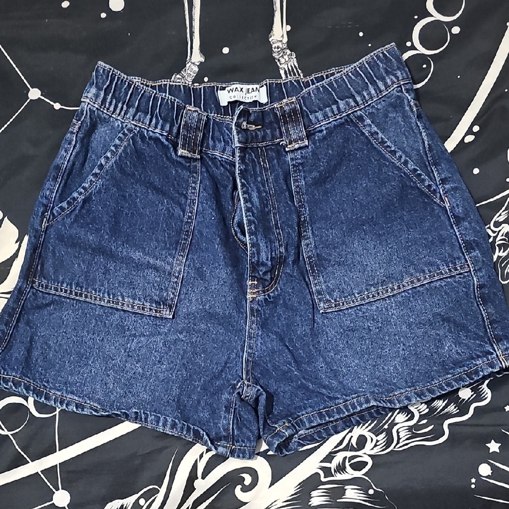 Wax Jean Blue Denim Skate Shorts Size L